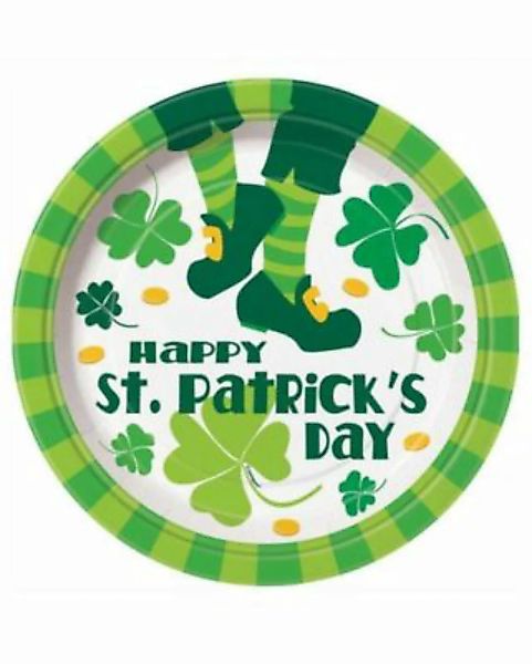 Happy St. Patrick's Day Teller Partydeko grün günstig online kaufen