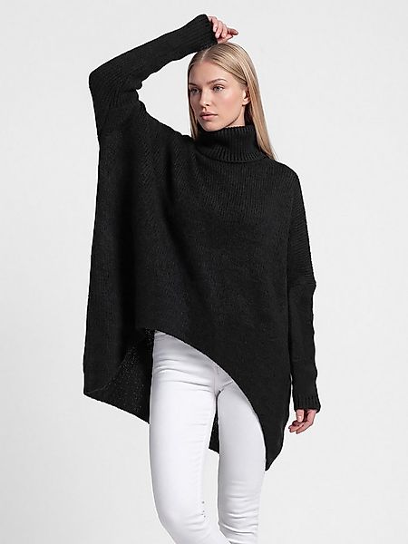 PEKIVESSA Strickpullover Extrem-Oversized Rollkragenpullover im Vokuhila-Sc günstig online kaufen