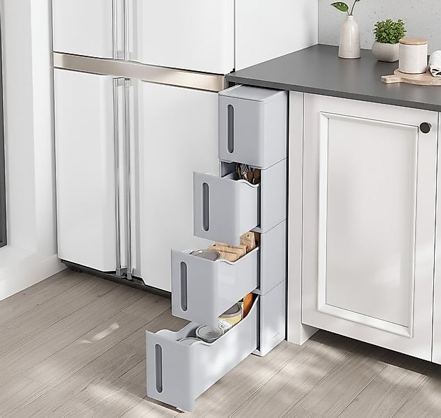 SONGMICS Beistellwagen Nischenregal mit Rollen, Rollwagen, 4 tiefe Schublad günstig online kaufen