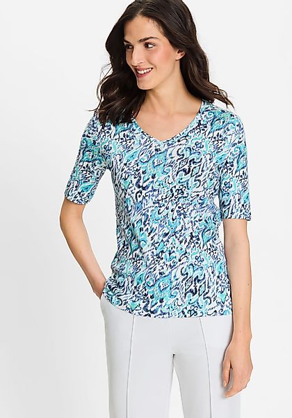 Olsen Print-Shirt (1-tlg) mit V-Ausschnitt günstig online kaufen