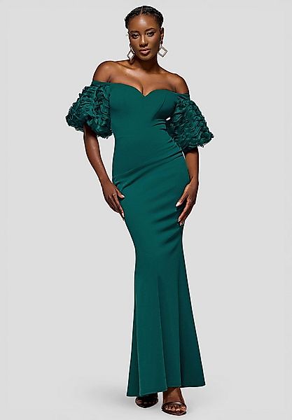 Goddiva Maxikleid Off The Shoulder 3D Puffed Sleeve Sweetheart Maxi Dress L günstig online kaufen