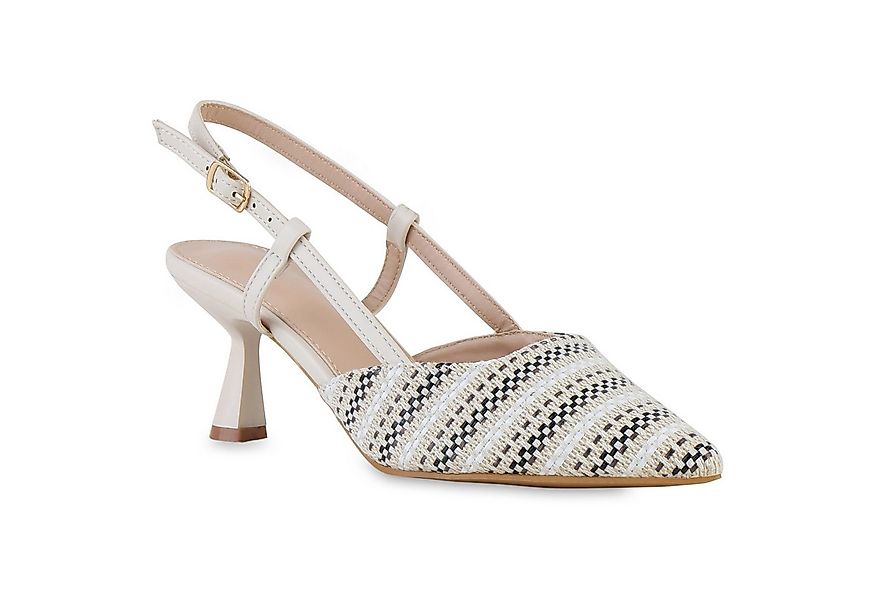 VAN HILL 841709 Slingpumps Damen Slingpumps Pumps Spitze Stiletto Prints günstig online kaufen