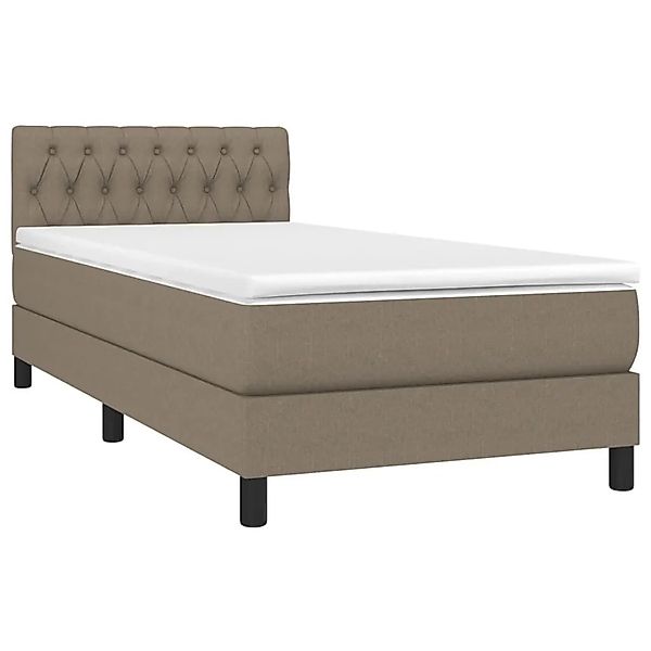 vidaXL Boxspringbett mit Matratze & LED Taupe 90x200 cm Stoff 3133369 günstig online kaufen
