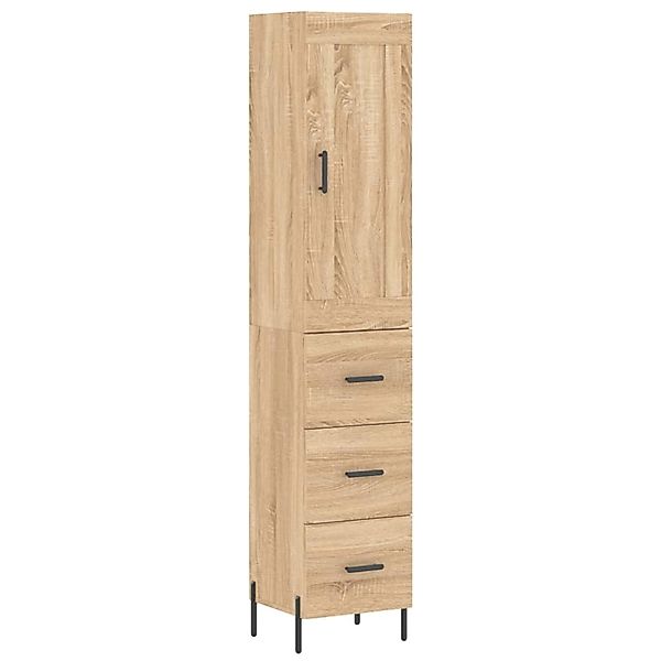 vidaXL Highboard Sonoma-Eiche 34,5x34x180 cm Holzwerkstoff 3200204 günstig online kaufen