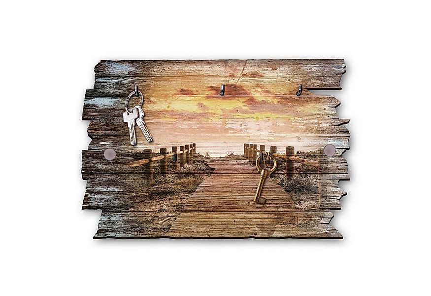 Kreative Feder Schlüsselbrett, Shabby Style, aus Holz, mit 5 Haken, 30x20cm günstig online kaufen