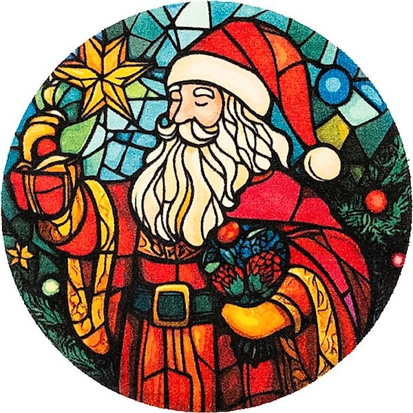 wash+dry by Kleen-Tex Fußmatte »Stainglass Santa«, rechteckig, 9 mm Höhe, w günstig online kaufen