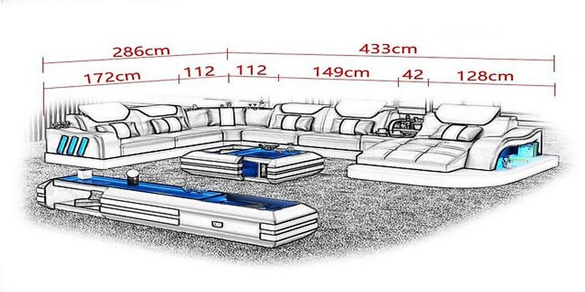 Xlmoebel Ecksofa Eckcouch Besondere Wohnlandschaft Polster Eckgarnitur Sofa günstig online kaufen