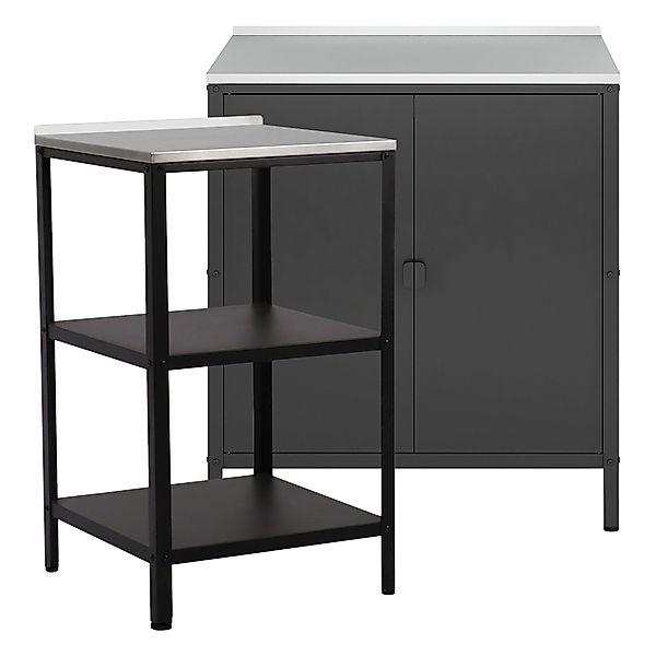 en.casa Mehrzweckschrank-Set, (Outdoor-Standregal + Schrank), Outdoorset günstig online kaufen