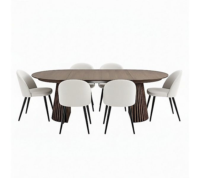 ebuy24 Essgruppe Tokyo Essgruppe Esstisch smoked, 6 Stühle aus beig, (7-tlg günstig online kaufen