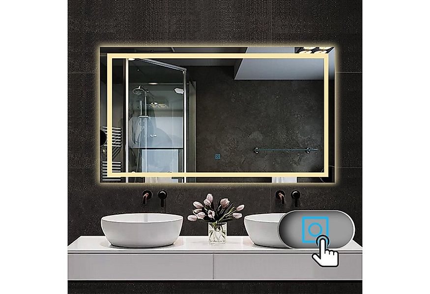 duschspa Badspiegel Badspiegel mit Beleuchtung 120x70 cm Wandspiegel, Touch günstig online kaufen
