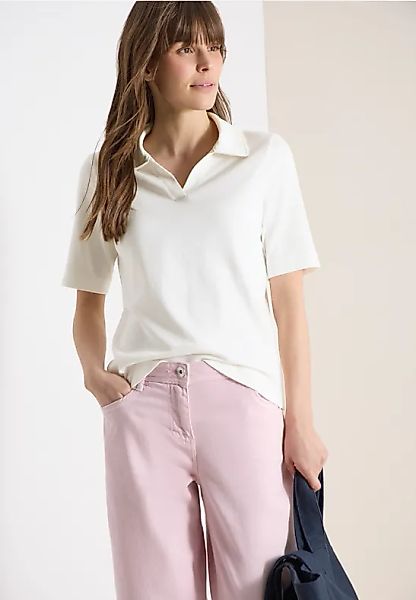 CECIL Kurzarm Poloshirt in Unifarbe günstig online kaufen