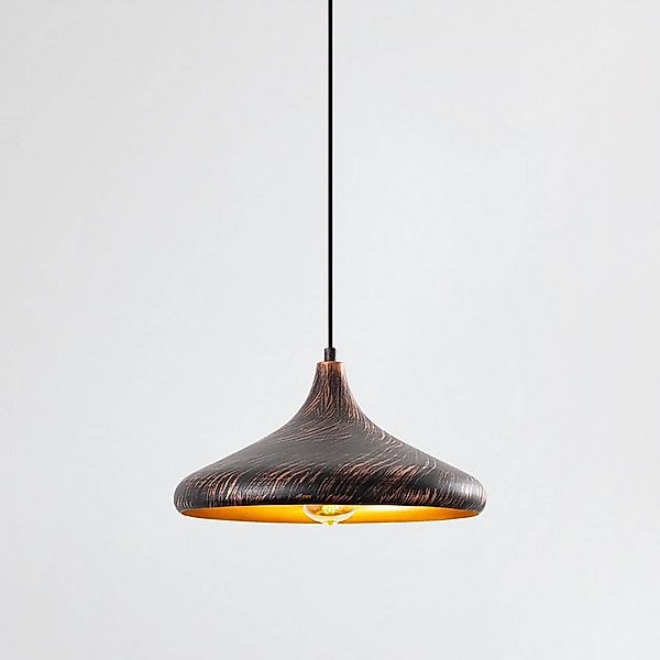 Hängeleuchte Barek, schwarz/gold, Ø 34 cm, Metall, E27 günstig online kaufen