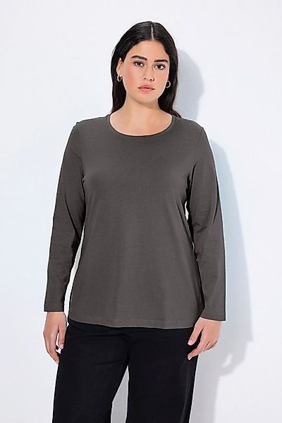 Ulla Popken T-Shirt Shirt Slim Rundhalsausschnitt Langarm günstig online kaufen