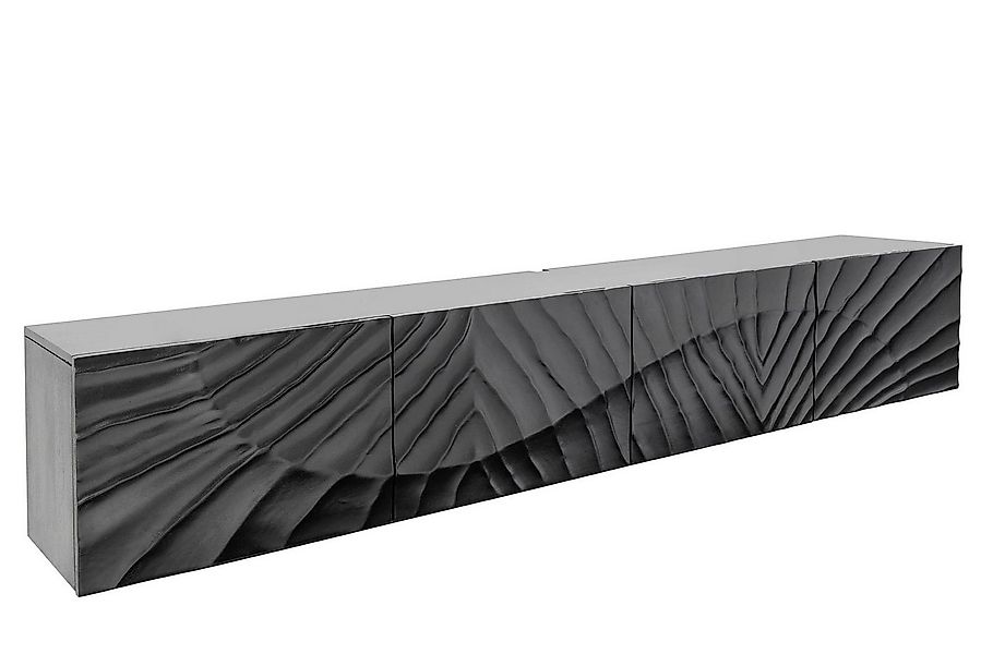 Licht-Erlebnisse TV-Board LORIEN, hängend Schwarz Mangoholz 200 cm lang Han günstig online kaufen