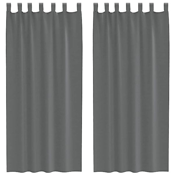 vidaXL Voile Vorhänge mit Schlaufen 2 Stk Dunkelgrau 140x225 cm 4102273 günstig online kaufen