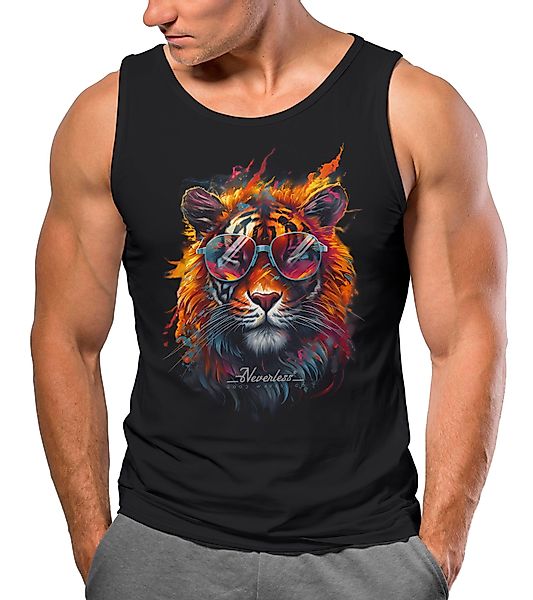 Neverless Tanktop Herren Tank-Top Tiger Print günstig online kaufen