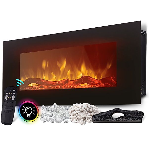 Heidenfeld Elektrokamin Kamin Heizung Wandkamin HF-WK300 750/1500 Watt inkl günstig online kaufen