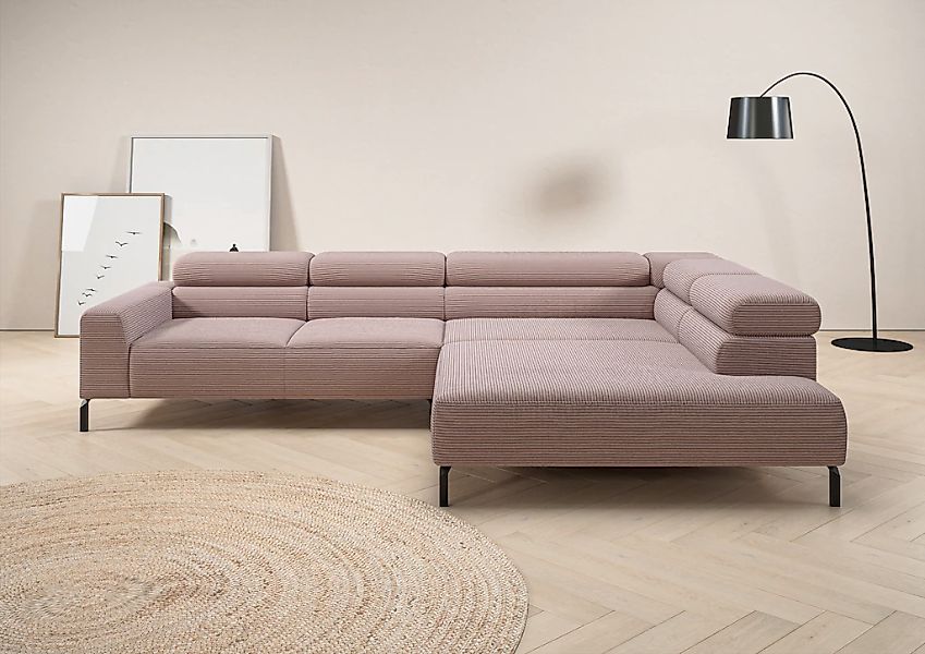 Places of Style Ecksofa "Antonelli, L-Form, inkl. Kopfteilverstellung, Brei günstig online kaufen