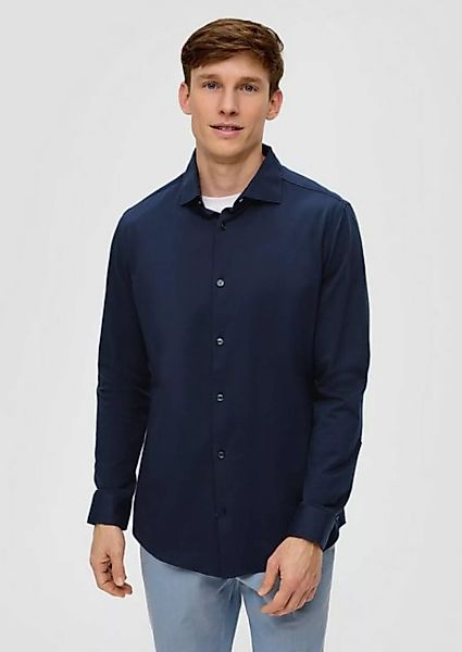 s.Oliver BLACK LABEL Langarmhemd Anzughemd aus Baumwolljersey Blende günstig online kaufen