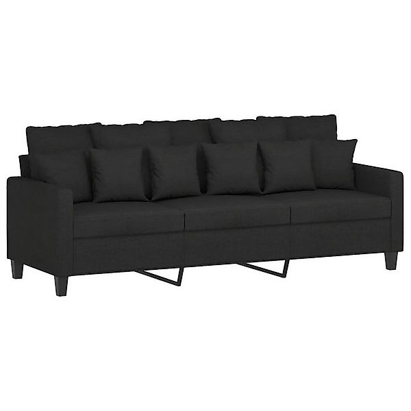 vidaXL Sofa, 3-Sitzer-Sofa Schwarz 180 cm Stoff günstig online kaufen