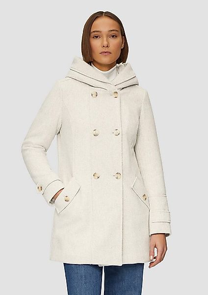 s.Oliver Wintermantel Outdoor-Mantel Strukturierter Wollmantel mit Teddyplü günstig online kaufen