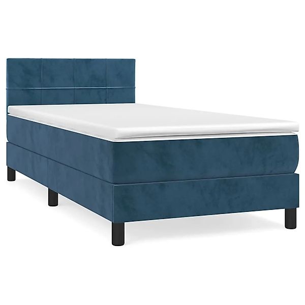 vidaXL Boxspringbett mit Matratze Dunkelblau 100x200 cm Samt1389948 günstig online kaufen