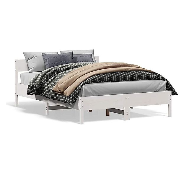 furnicato Bettgestell Massivholzbett ohne Matratze Weiß 140x200 cm Kiefernh günstig online kaufen