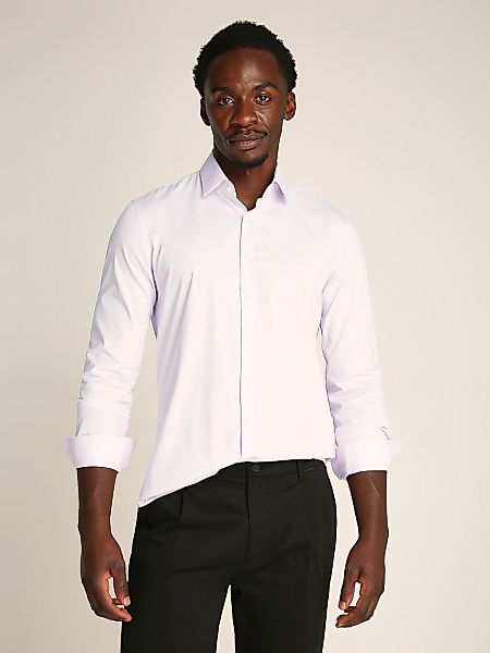 Calvin Klein Businesshemd "POPLIN STRETCH SLIM SHIRT", mit Kentkragen, Logo günstig online kaufen