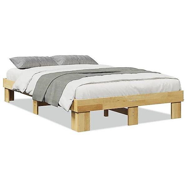 vidaXL Bett, Massivholzbett ohne Matratze 120x200 cm Eichenholz günstig online kaufen