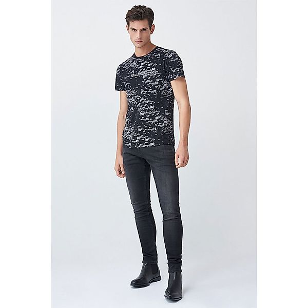 Salsa Jeans 125476-000 / White Allover Print Kurzarm T-shirt XL Black günstig online kaufen