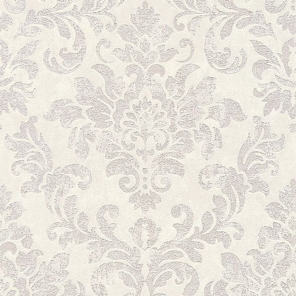Bricoflor Vintage Tapete Elegant Barock Vliestapete Weiß Grau Ideal für Sch günstig online kaufen
