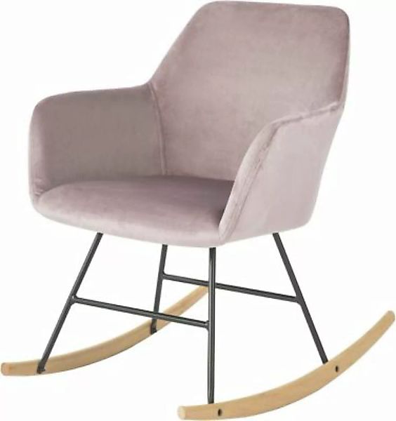 SoBuy® Schaukelsessel Schaukelstuhl Relax Sessel aus Samt pink günstig online kaufen