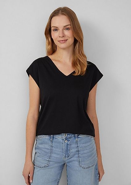s.Oliver Kurzarmshirt T-Shirt T-Shirt mit V-Ausschnitt und Rücken-Detail günstig online kaufen