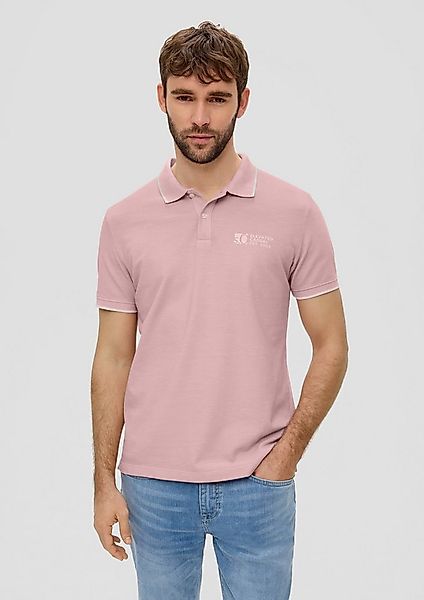 s.Oliver Kurzarmshirt Polo-Shirt Poloshirt mit Piquêstruktur und Logo-Print günstig online kaufen