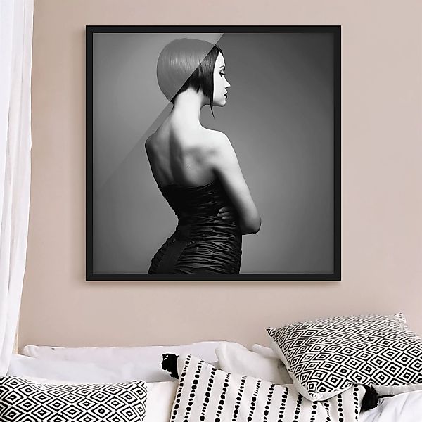 Bild mit Rahmen - Quadrat Elegant Silhouette günstig online kaufen