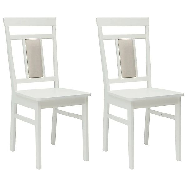 vidaXL Esszimmerstuhl 2 Stk Weiß Massives Gummiholz 42020507 günstig online kaufen