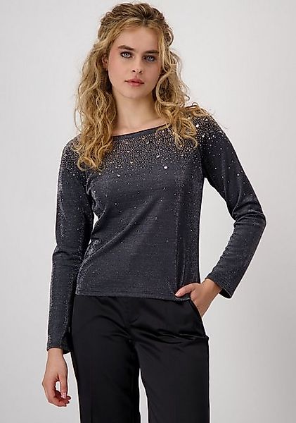 Monari Rundhalsshirt mit Glitzersteinchen günstig online kaufen