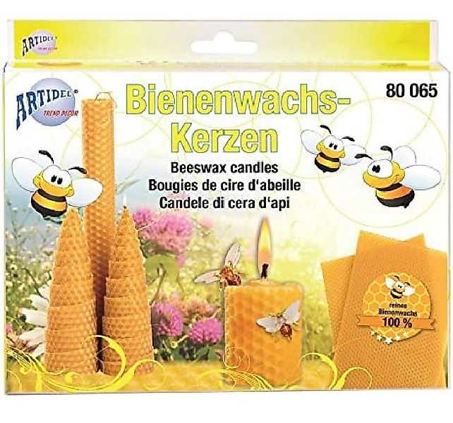 CREARTEC Bienenwachskerze Bienenwachs-Kerzen Set (12-tlg) günstig online kaufen