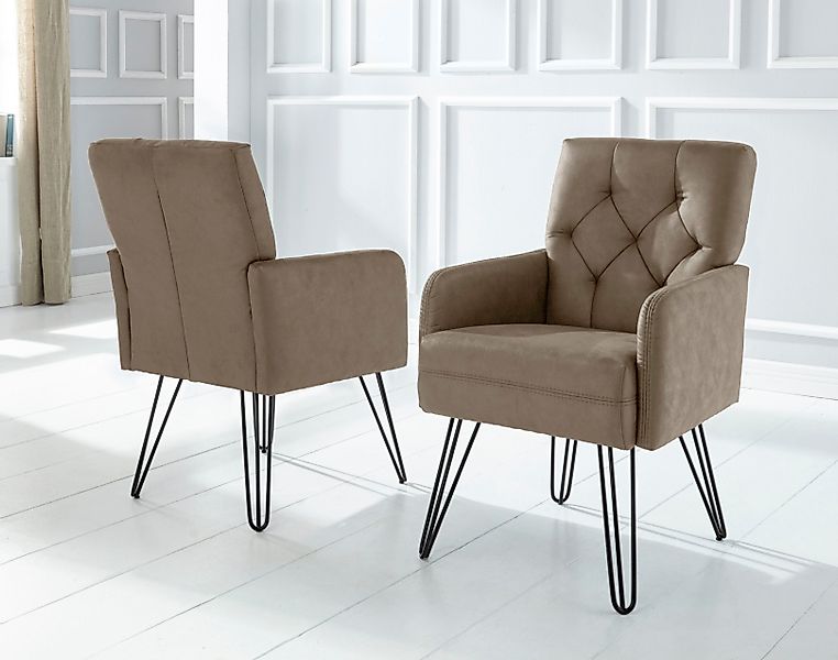 exxpo - sofa fashion Sessel "Doppio, Loungesessel mit Designuntergestell, b günstig online kaufen