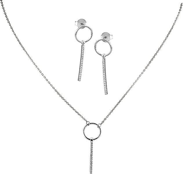 SilberDream Schmuckset SilberDream Zirkonia Kette+Ohrringe Set (2-tlg., Sch günstig online kaufen