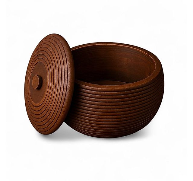 BUTLERS Dekofigur Gedrechselte runde Holzbehälter, Schmuckschatulle Mangoho günstig online kaufen