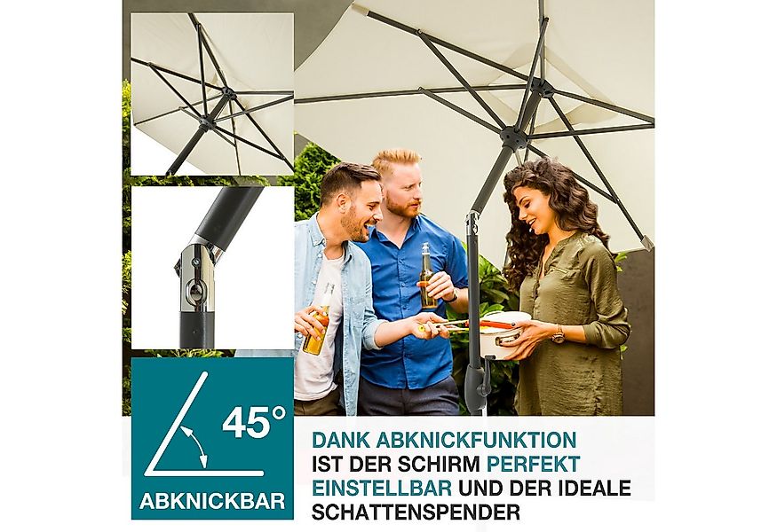 TOM Sonnenschirm mit Kurbel 140x210cm Rechteckig inklusive Kühltasche, Trag günstig online kaufen