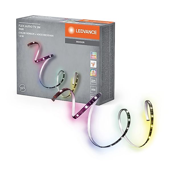 Ledvance LED-Streifen Flex AudioTV Sensor USB 1,8 W RGB 200 cm günstig online kaufen