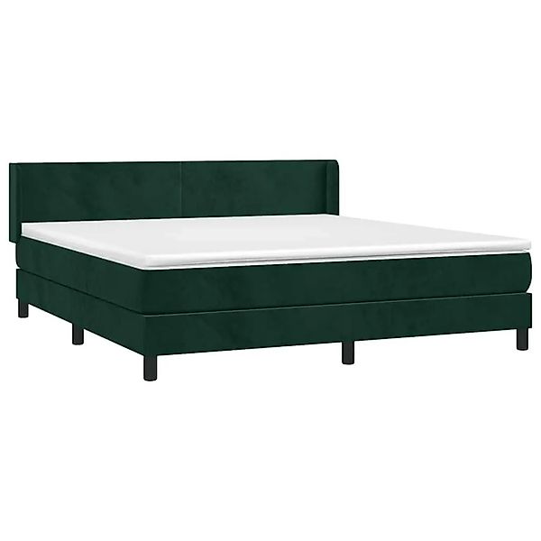 vidaXL Boxspringbett mit Matratze Dunkelgrün 160x200 cm Samt 3130850 günstig online kaufen