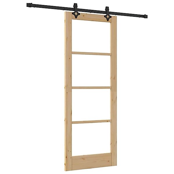 vidaXL Schiebetür ORKDAL Braun 78 x 202 cm Holz und Metall 3332159 günstig online kaufen