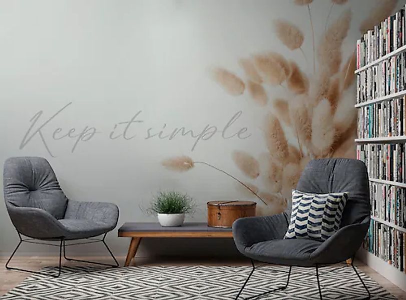 A.S. Création Vliestapete »Gräser-Tapete mit Spruch Beige Weiß Vliestapete« günstig online kaufen