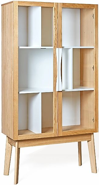 Woodman Bücherregal "Hilla", Breite 88 cm, Türen mit Glaseinsätzen, Holzfur günstig online kaufen