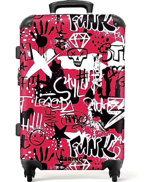 NoBoringSuitcases.com© Hartschalen-Trolley Graffiti-Kunstwerk auf rosa Hint günstig online kaufen