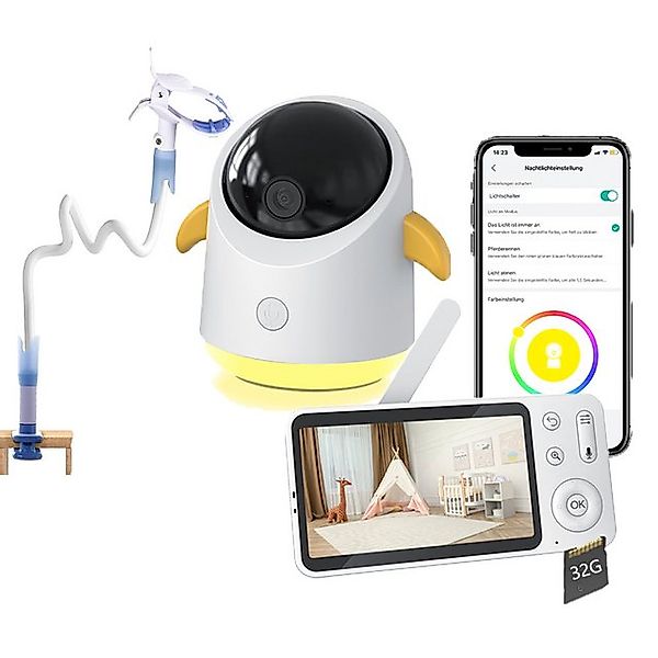 Boifun Babyphone Babyphone mit Kamera 2K/3MP 5 Zoll WLAN Video Babyfon mit günstig online kaufen