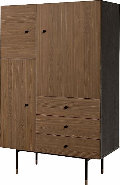 Woodman Highboard "Daniel", Stauraumschrank mit Holzfurnier aus Walnussbaum günstig online kaufen
